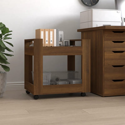 Desk Trolley Brown Oak 60x45x60 cm Engineered Wood