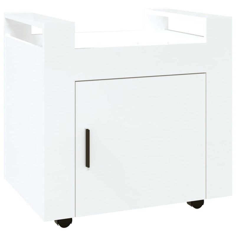 Desk Trolley High Gloss White 60x45x60 cm Engineered Wood