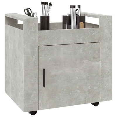 Desk Trolley Concrete Grey 60x45x60 cm Engineered Wood