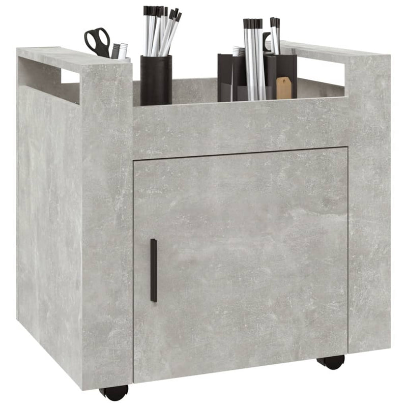 Desk Trolley Concrete Grey 60x45x60 cm Engineered Wood