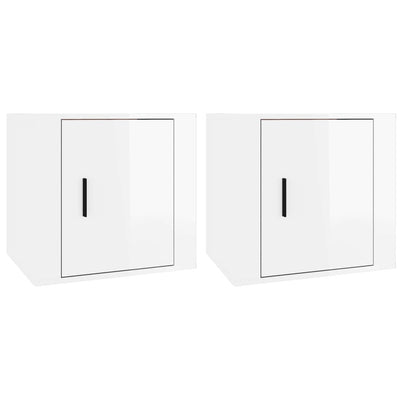 Bedside Cabinets 2 pcs High Gloss White 50x39x47 cm