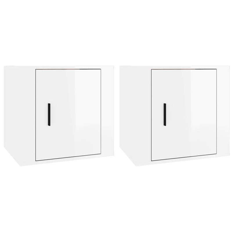 Bedside Cabinets 2 pcs High Gloss White 50x39x47 cm