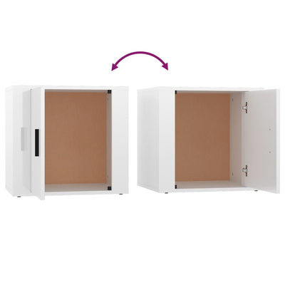 Bedside Cabinets 2 pcs High Gloss White 50x39x47 cm