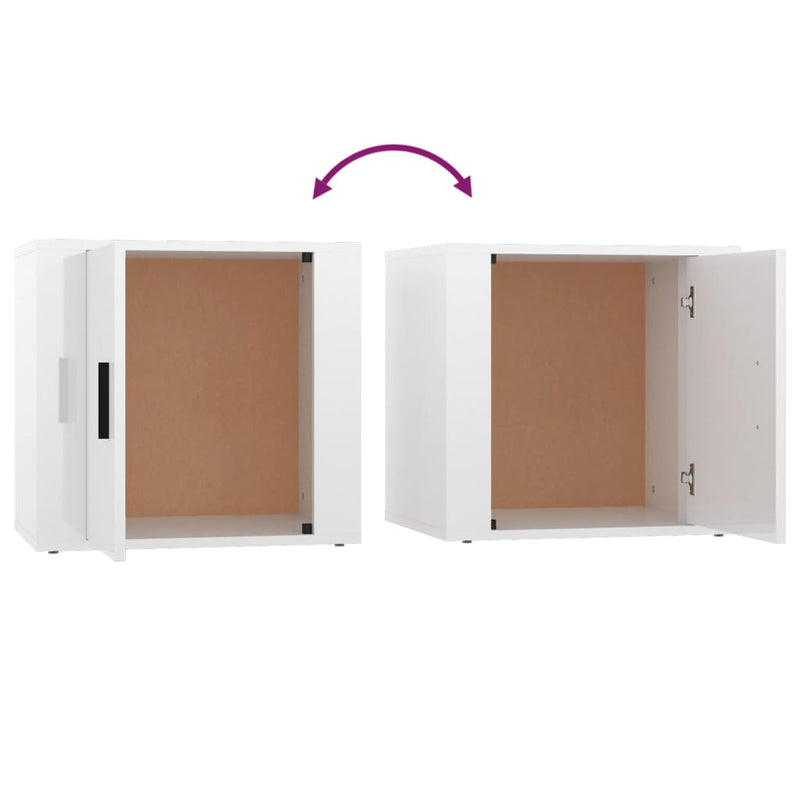 Bedside Cabinets 2 pcs High Gloss White 50x39x47 cm