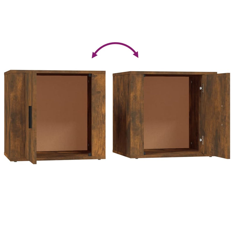 Bedside Cabinets 2 pcs Smoked Oak 50x39x47 cm