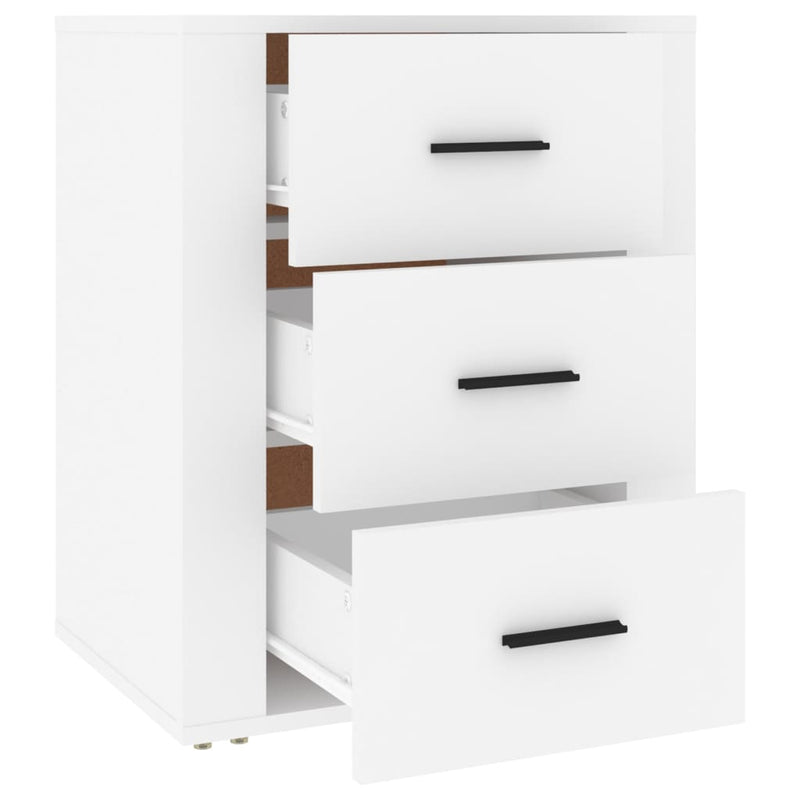 Bedside Cabinet White 50x36x60 cm Engineered Wood