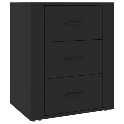 Bedside Cabinet Black 50x36x60 cm Engineered Wood