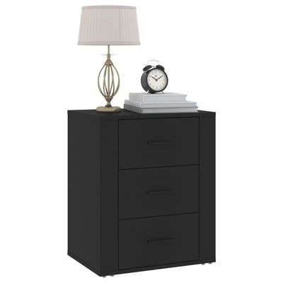 Bedside Cabinet Black 50x36x60 cm Engineered Wood