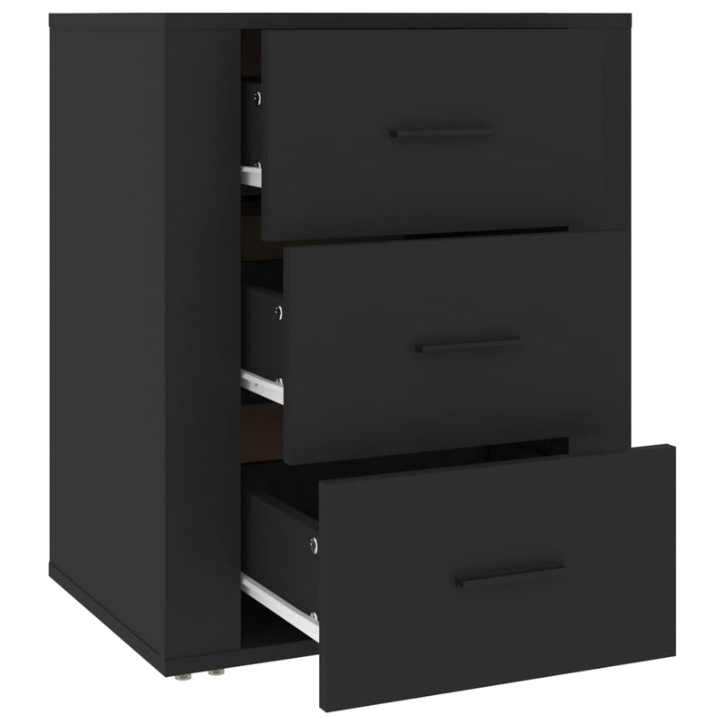 Bedside Cabinet Black 50x36x60 cm Engineered Wood