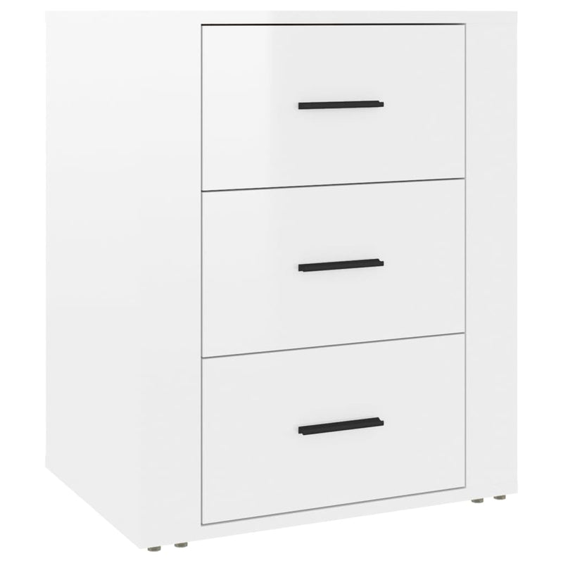 Bedside Cabinet High Gloss White 50x36x60 cm Engineered Wood