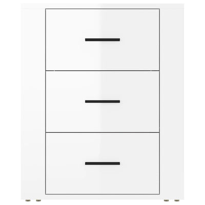 Bedside Cabinet High Gloss White 50x36x60 cm Engineered Wood