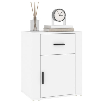 Bedside Cabinet White 50x36x60 cm Engineered Wood