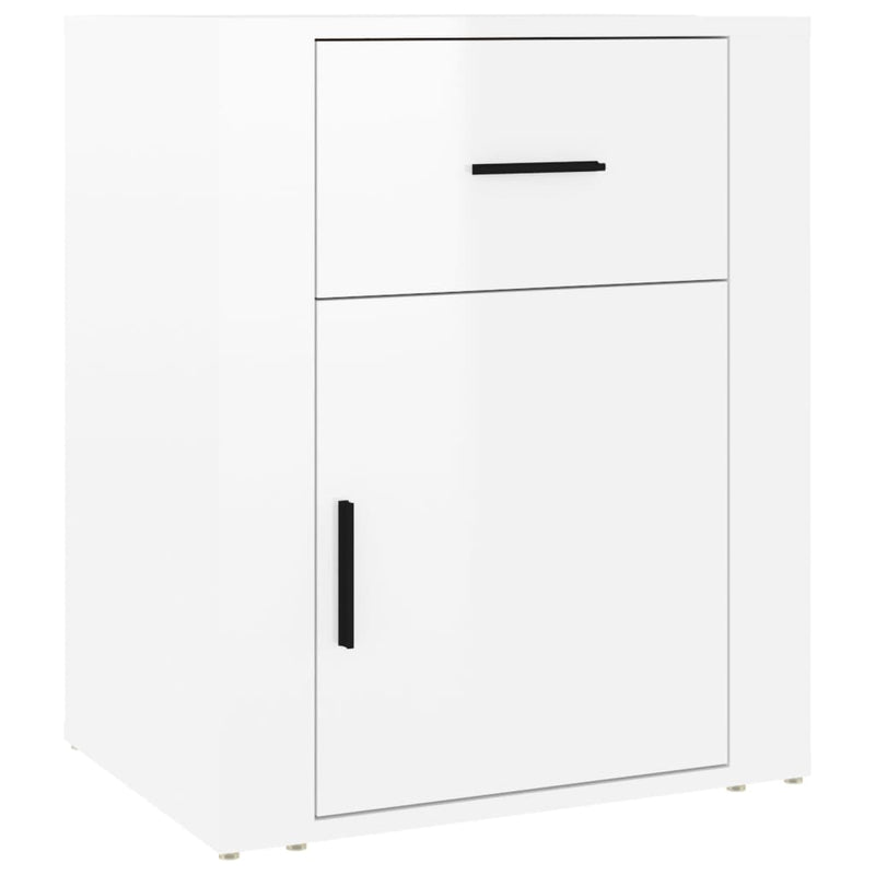 Bedside Cabinet High Gloss White 50x36x60 cm Engineered Wood