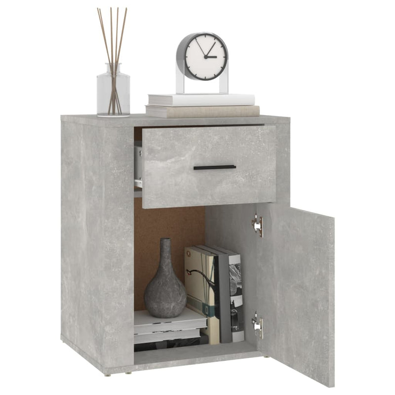 Bedside Cabinet Concrete Grey 50x36x60 cm Engineered Wood