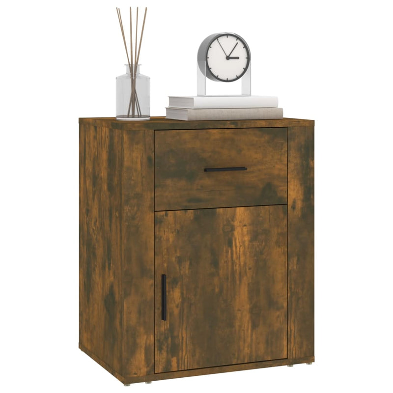 Bedside Cabinet Smoked Oak 50x36x60 cm Engineered Wood