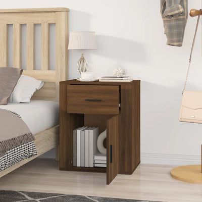 Bedside Cabinet Brown Oak 50x36x60 cm Engineered Wood