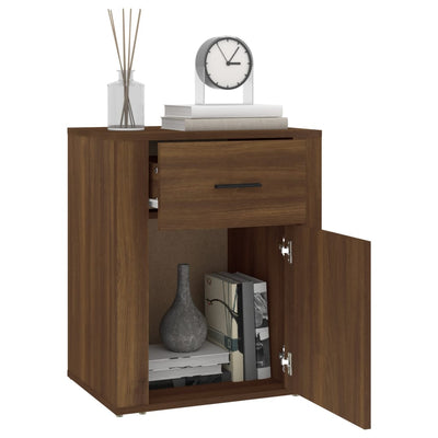 Bedside Cabinet Brown Oak 50x36x60 cm Engineered Wood