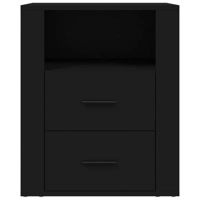 Bedside Cabinet Black 50x36x60 cm Engineered Wood