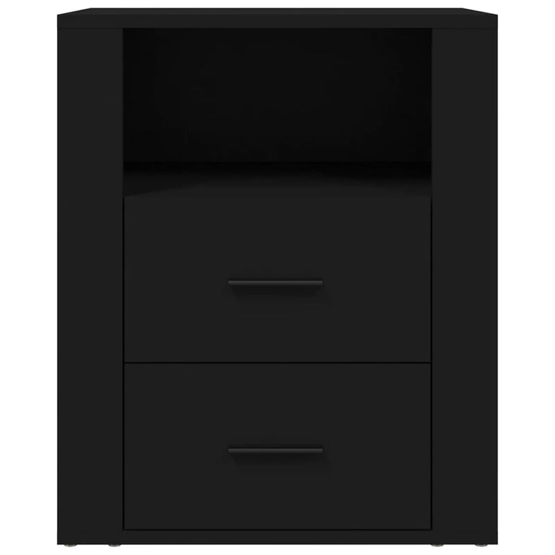 Bedside Cabinet Black 50x36x60 cm Engineered Wood