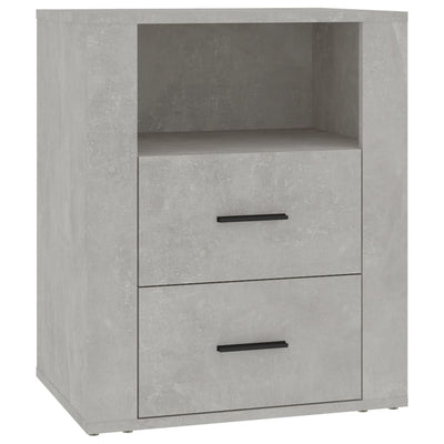 Bedside Cabinet Concrete Grey 50x36x60 cm Engineered Wood