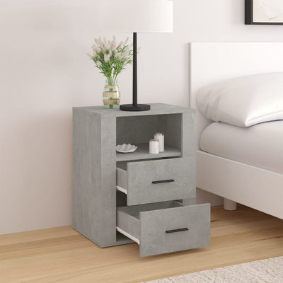 Bedside Cabinet Concrete Grey 50x36x60 cm Engineered Wood