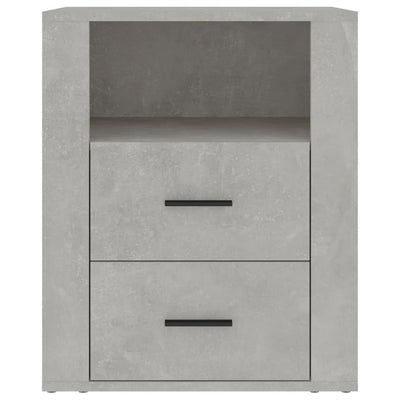 Bedside Cabinet Concrete Grey 50x36x60 cm Engineered Wood