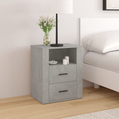 Bedside Cabinet Concrete Grey 50x36x60 cm Engineered Wood