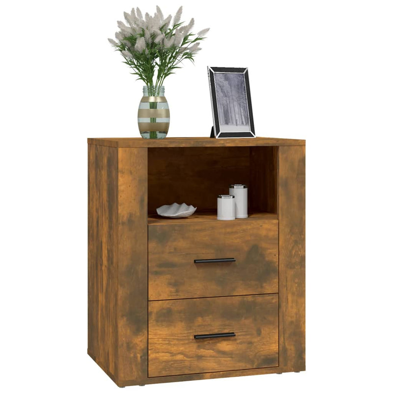 Bedside Cabinet Smoked Oak 50x36x60 cm Engineered Wood