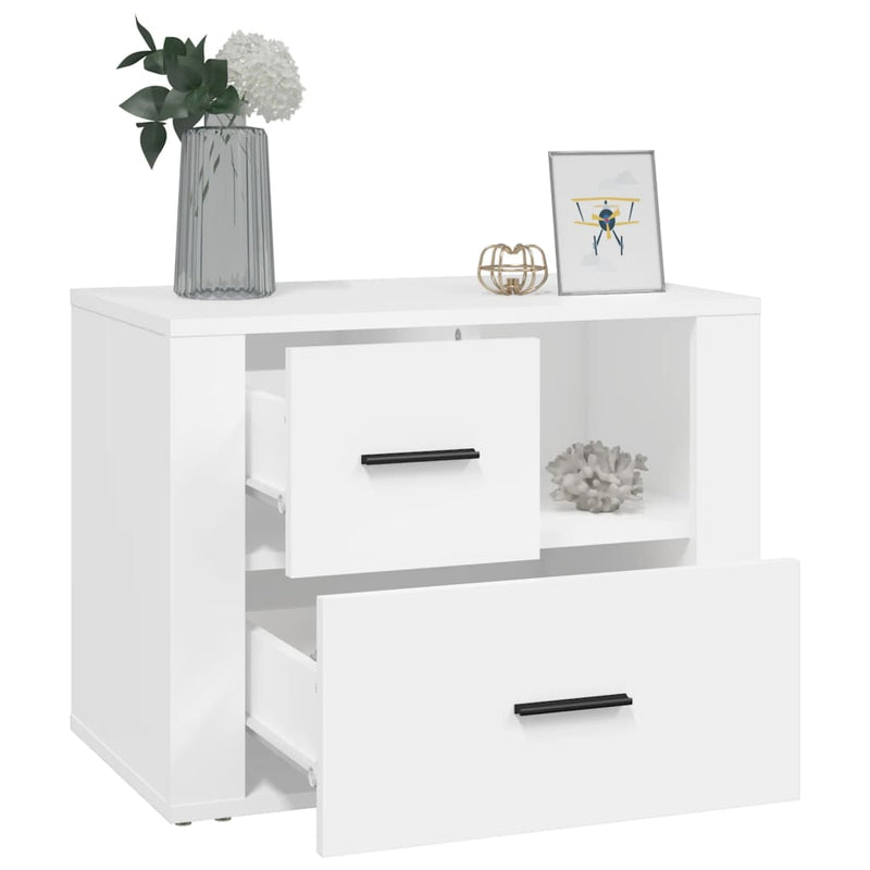 Bedside Cabinet White 60x36x45 cm Engineered Wood