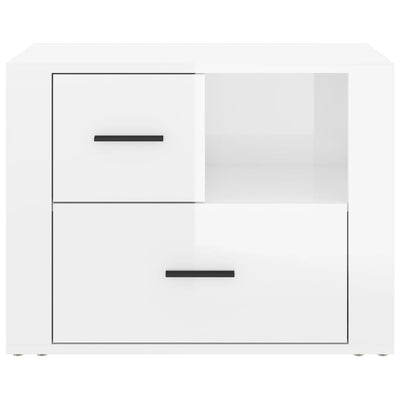 Bedside Cabinet High Gloss White 60x36x45 cm Engineered Wood