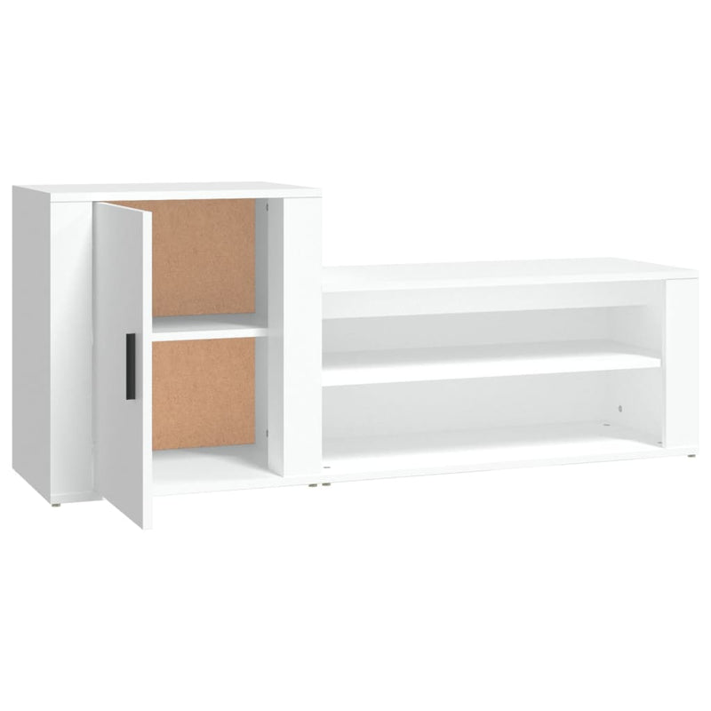 Shoe Cabinet White 130x35x54 cm Engineered Wood