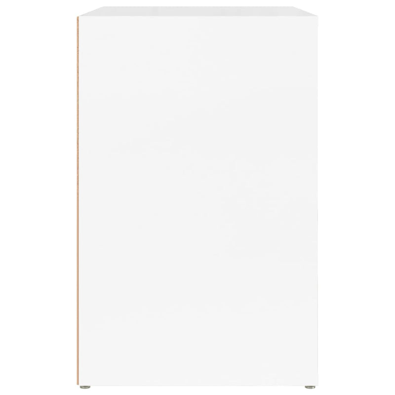 Shoe Cabinet High Gloss White 130x35x54 cm Engineered Wood