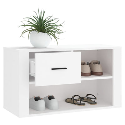 Shoe Cabinet White 80x35x45 cm Engineered Wood