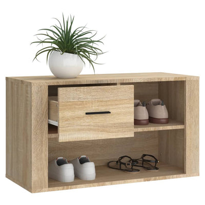 Shoe Cabinet Sonoma Oak 80x35x45 cm Engineered Wood