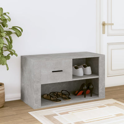 Shoe Cabinet Concrete Grey 80x35x45 cm Engineered Wood