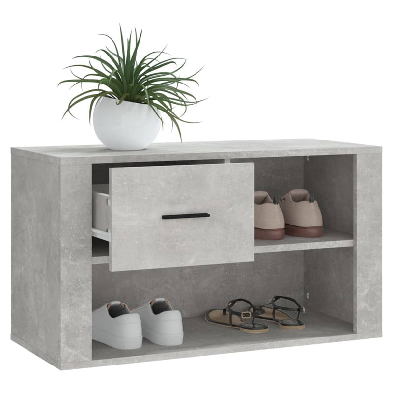 Shoe Cabinet Concrete Grey 80x35x45 cm Engineered Wood