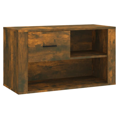 Shoe Cabinet Smoked Oak 80x35x45 cm Engineered Wood