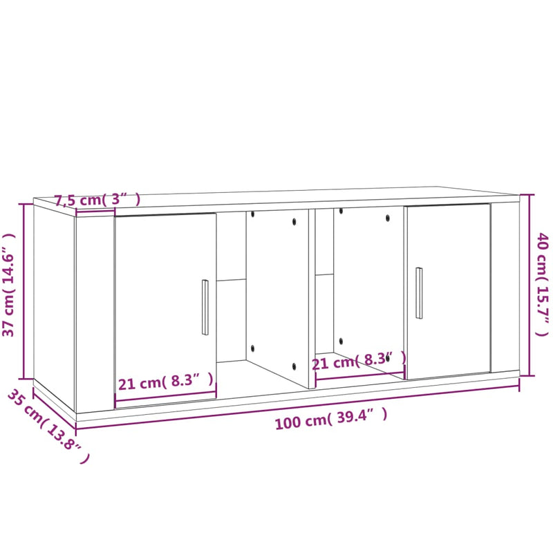 TV Cabinet Sonoma Oak 100x35x40 cm Engineered Wood