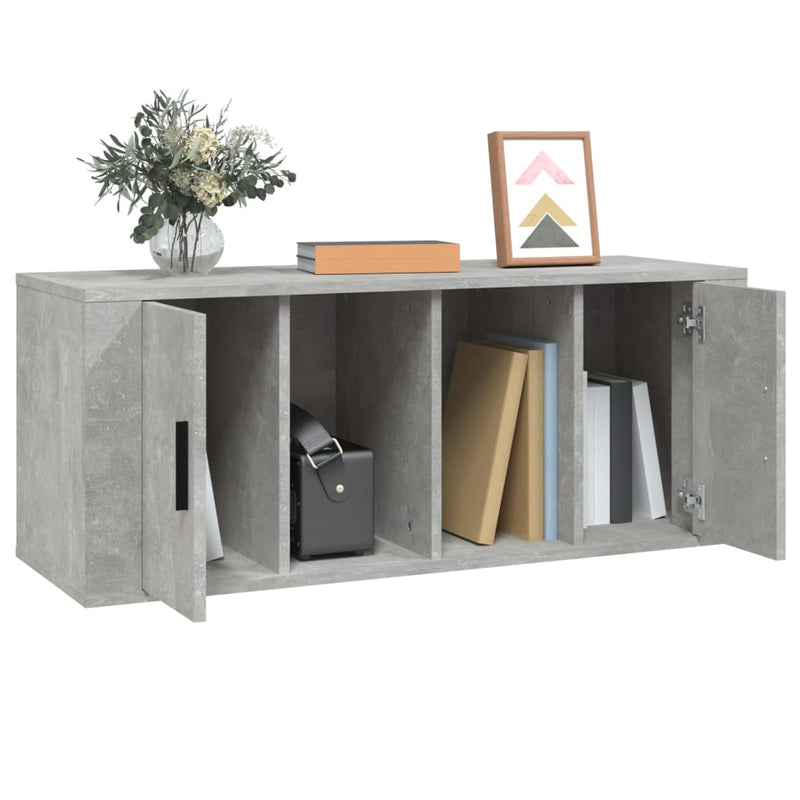 TV Cabinet Concrete Grey 100x35x40 cm Engineered Wood