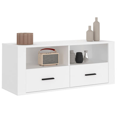 TV Cabinet White 100x35x40 cm Engineered Wood