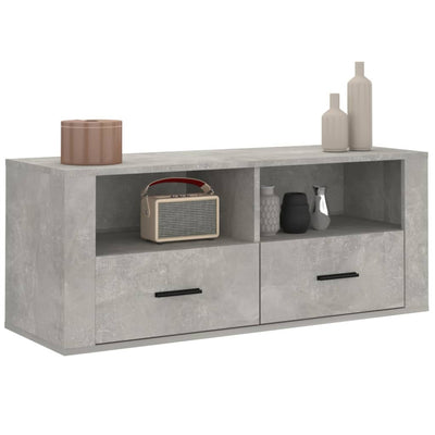 TV Cabinet Concrete Grey 100x35x40 cm Engineered Wood