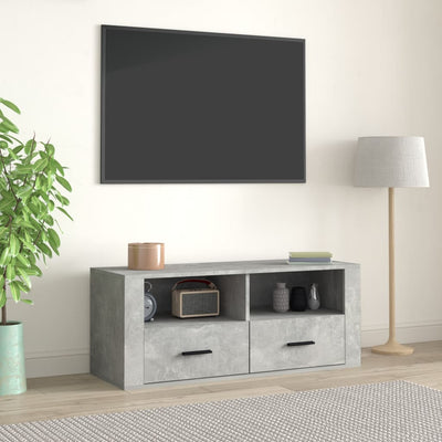 TV Cabinet Concrete Grey 100x35x40 cm Engineered Wood