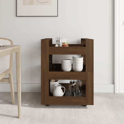 Kitchen Trolley Brown Oak 60x45x80 cm Engineered Wood