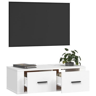 Hanging TV Cabinet White 80x36x25 cm Engineered Wood