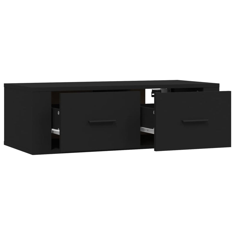 Hanging TV Cabinet Black 80x36x25 cm Engineered Wood