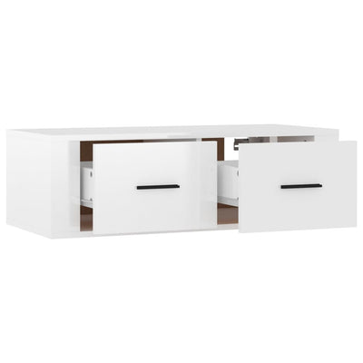 Hanging TV Cabinet High Gloss White 80x36x25 cm Engineered Wood