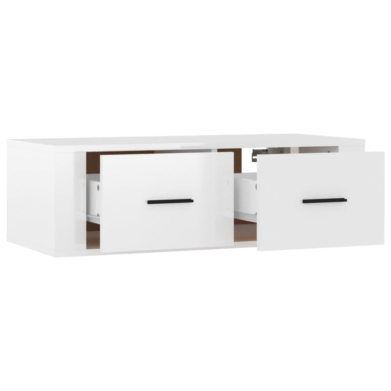 Hanging TV Cabinet High Gloss White 80x36x25 cm Engineered Wood