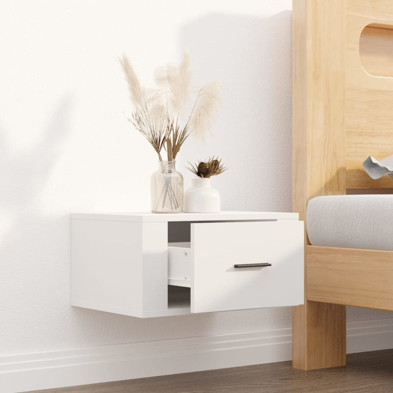 Wall-mounted Bedside Cabinet White 50x36x25 cm