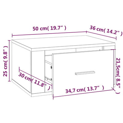 Wall-mounted Bedside Cabinets 2 pcs White 50x36x25 cm