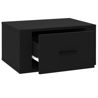 Wall-mounted Bedside Cabinet Black 50x36x25 cm